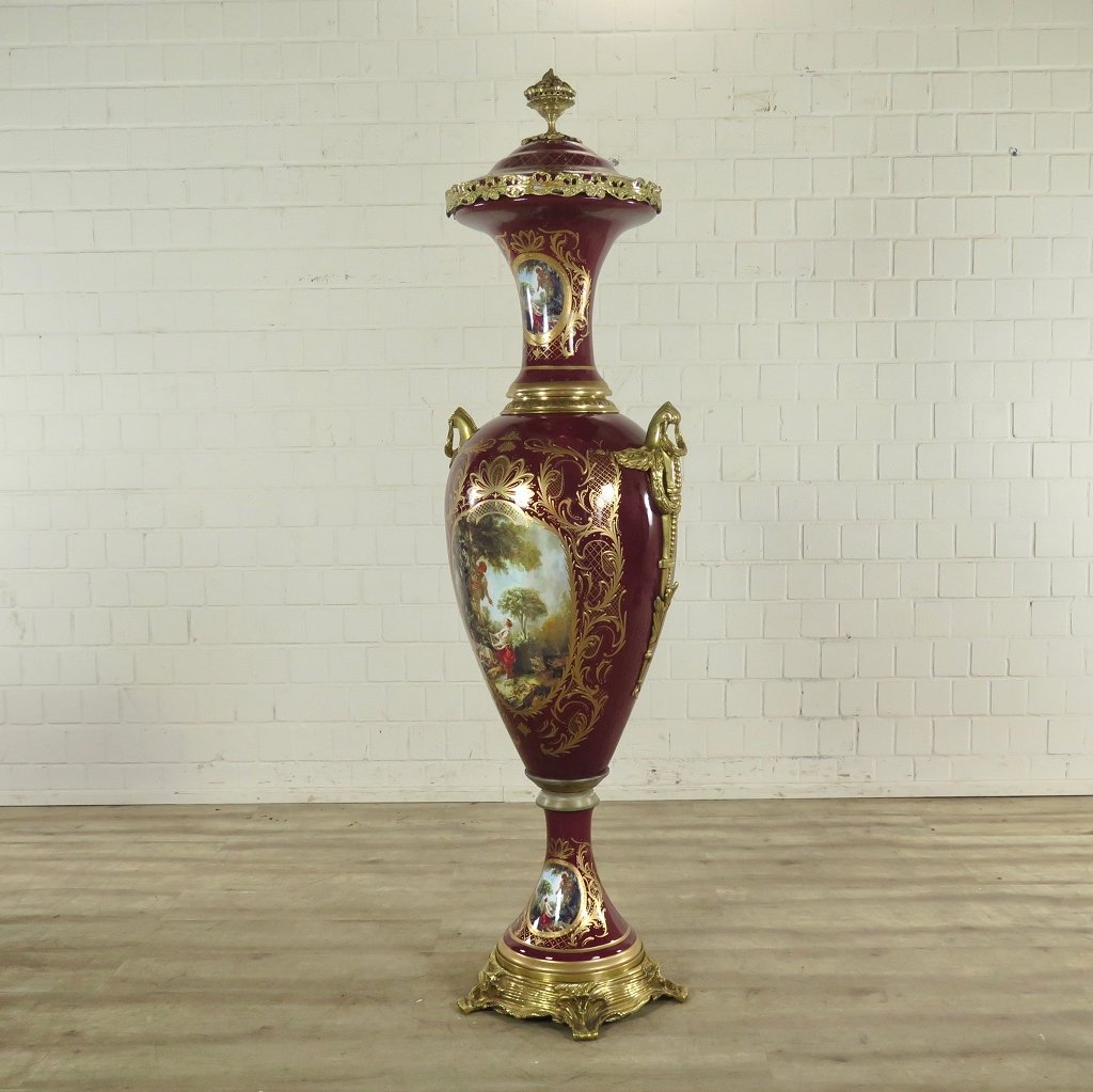 Vase Dunkelrot-Gold Ø 0,60 m