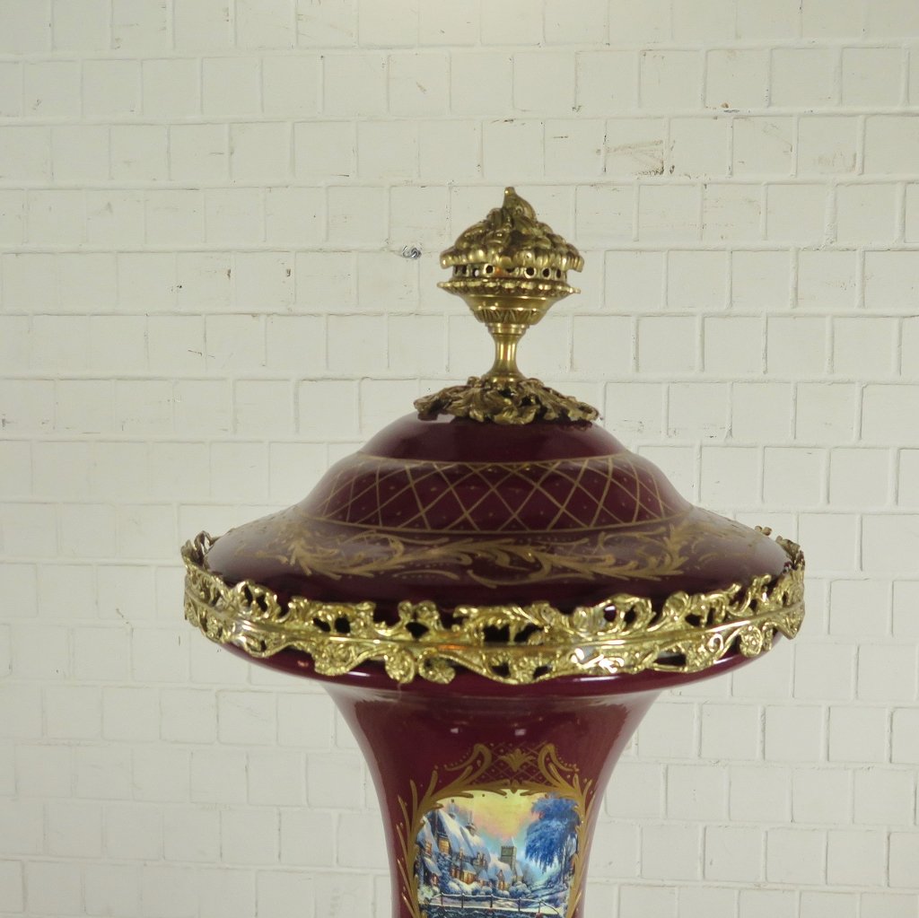 Vase Dunkelrot-Gold Ø 0,60 m