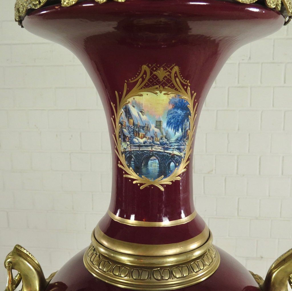 Vase Dunkelrot-Gold Ø 0,60 m
