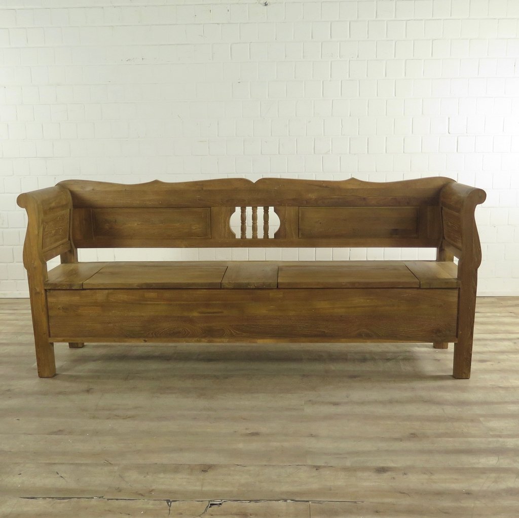 Truhenbank Natur Teakholz 2,20 m
