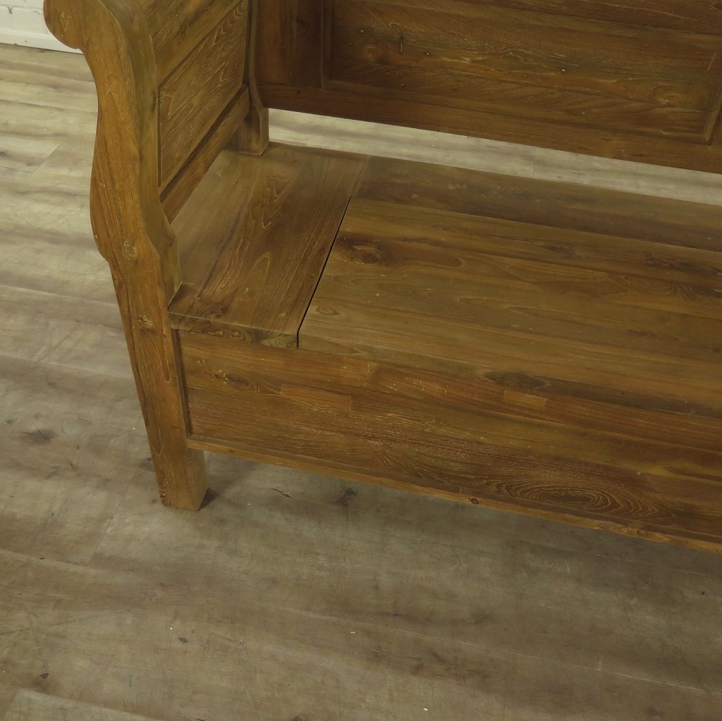 Truhenbank Natur Teakholz 2,20 m