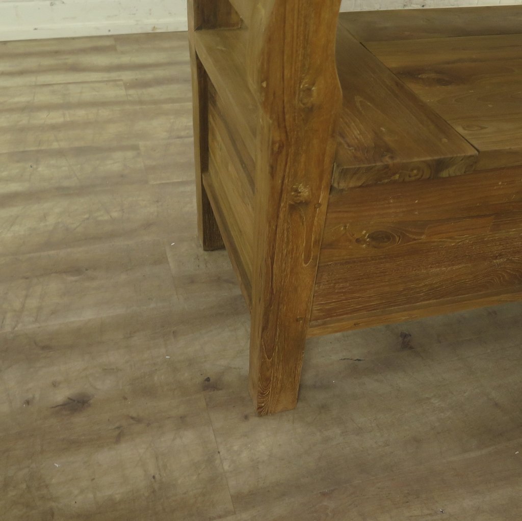 Truhenbank Natur Teakholz 2,20 m