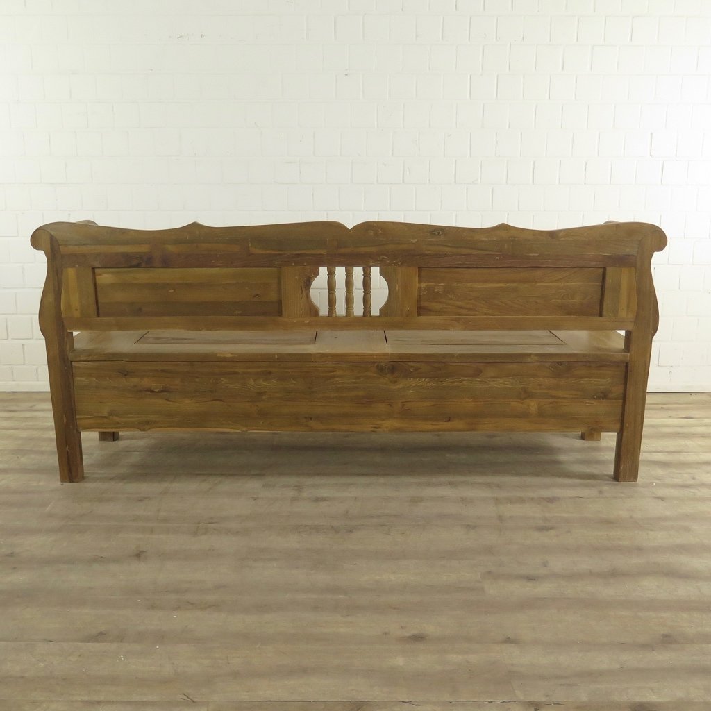 Truhenbank Natur Teakholz 2,20 m