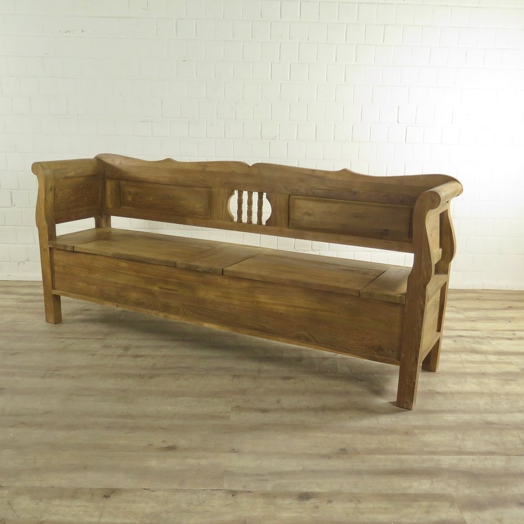 Truhenbank Natur Teakholz 2,20 m