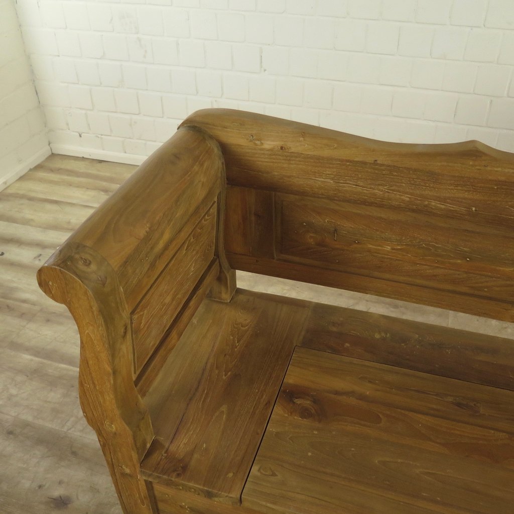 Truhenbank Natur Teakholz 2,20 m