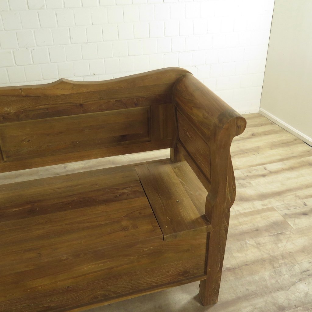 Truhenbank Natur Teakholz 2,20 m