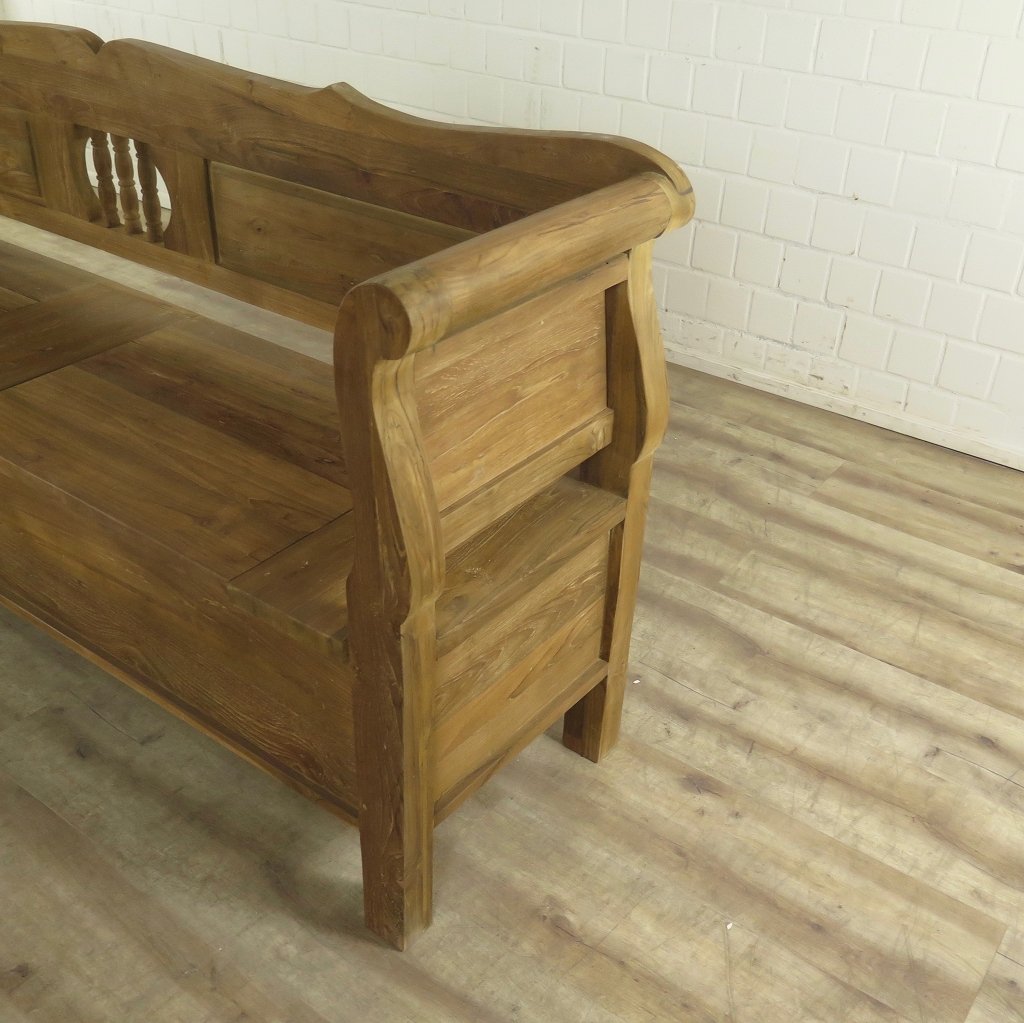 Truhenbank Natur Teakholz 2,20 m
