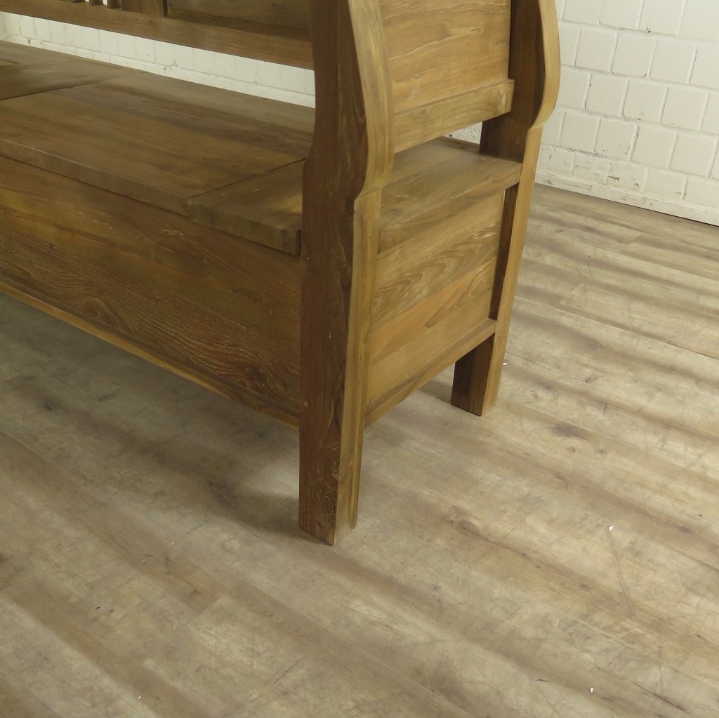 Truhenbank Natur Teakholz 2,20 m