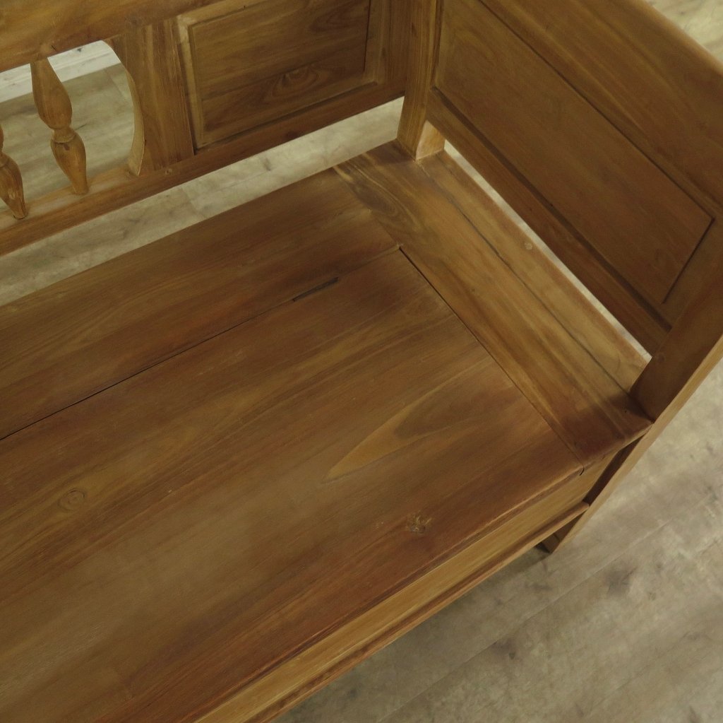 Truhenbank Natur Teakholz 1,20 m