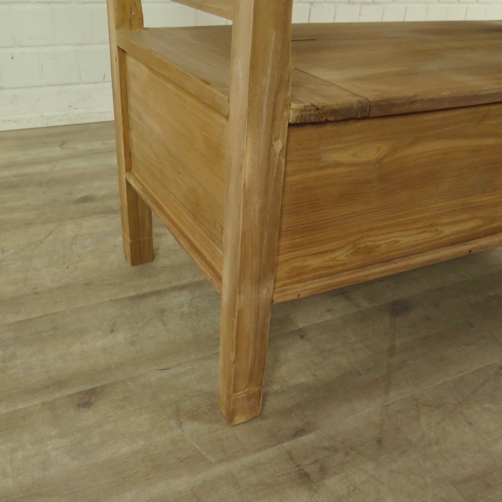 Truhenbank Natur Teakholz 1,20 m
