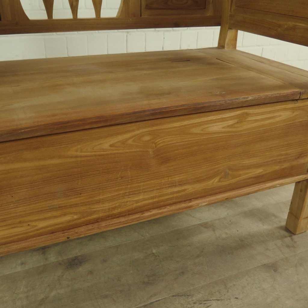 Truhenbank Natur Teakholz 1,20 m