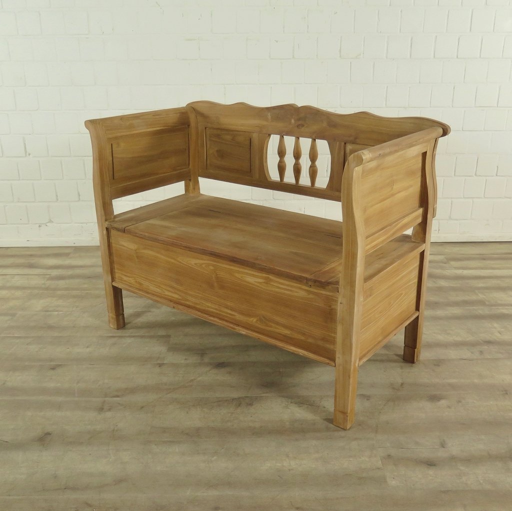 Truhenbank Natur Teakholz 1,20 m