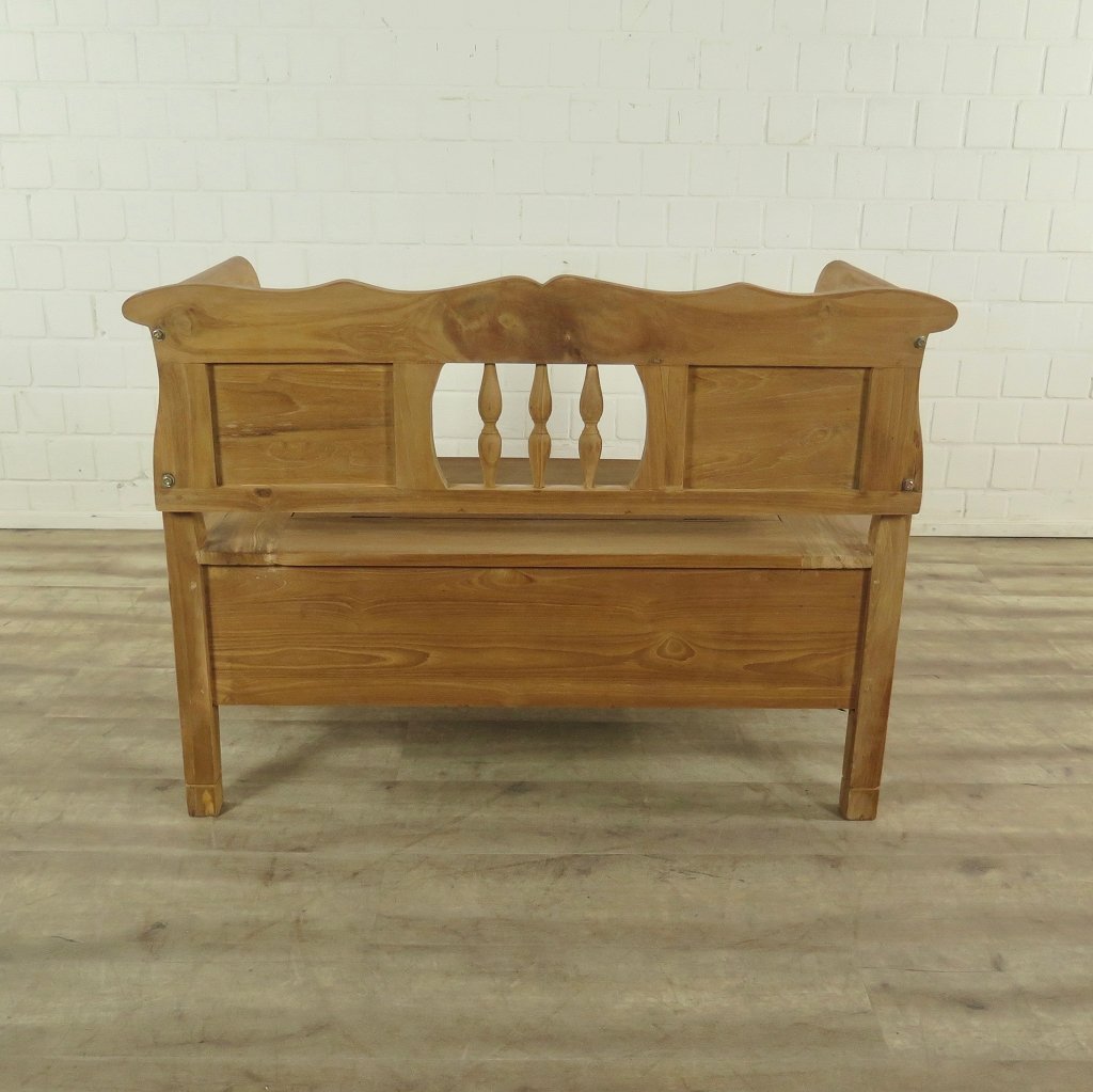 Truhenbank Natur Teakholz 1,20 m