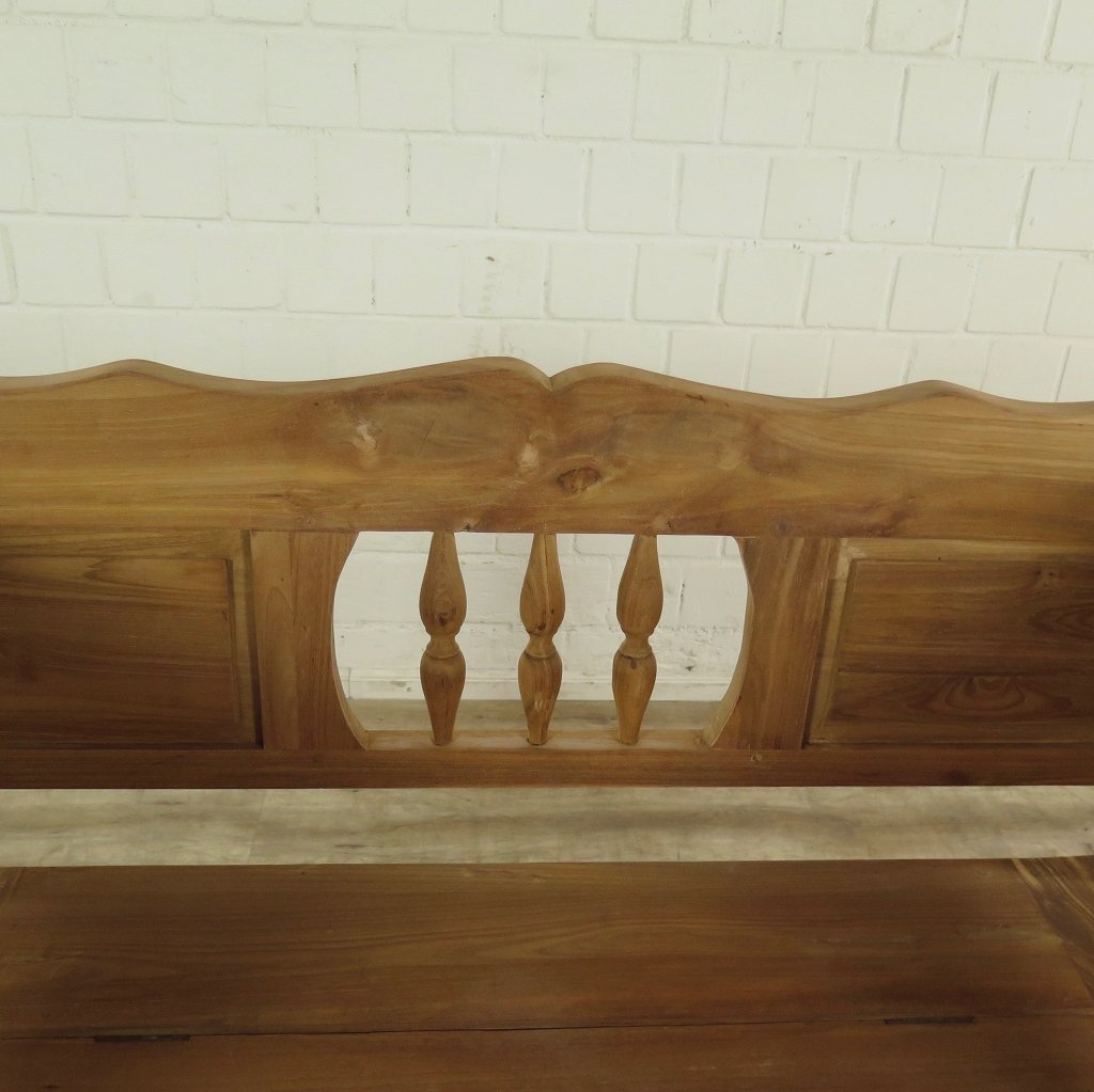 Truhenbank Natur Teakholz 1,20 m