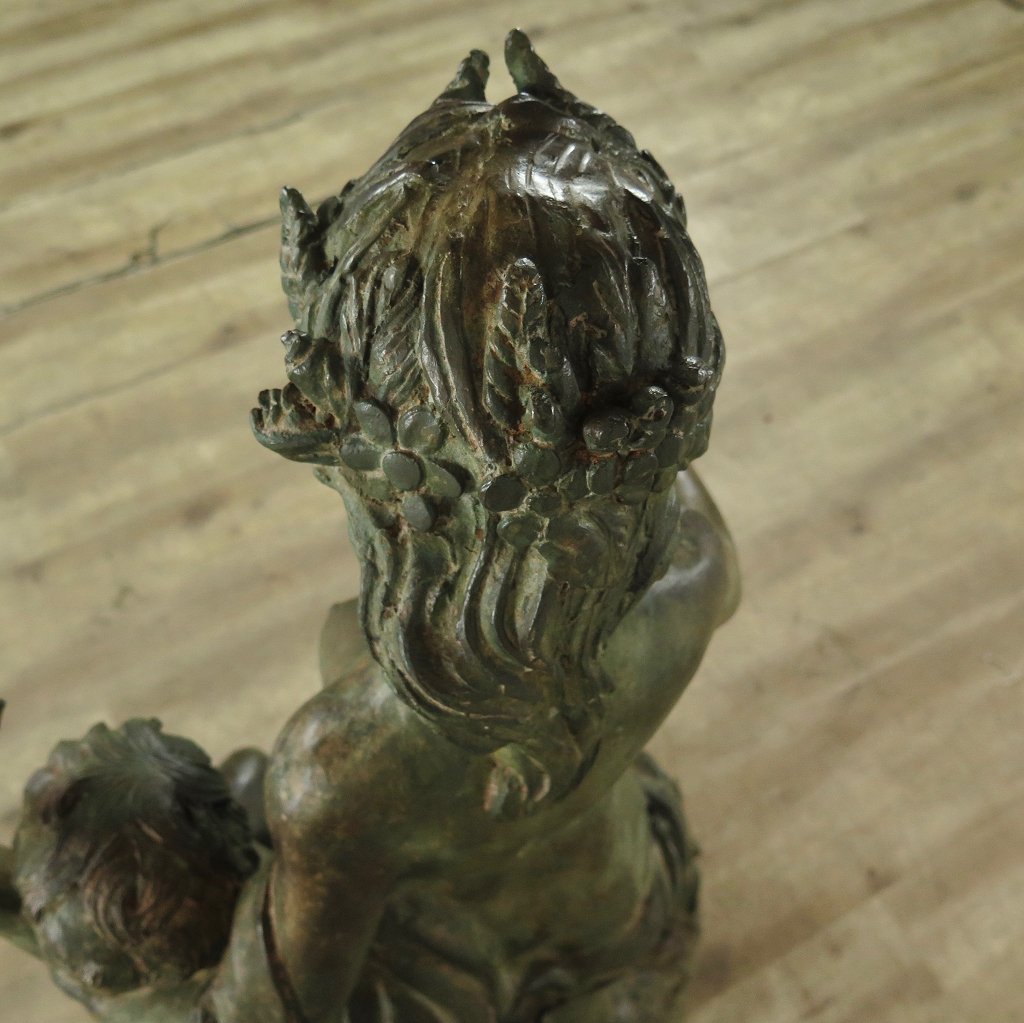 Skulptur Figur Frau mit Kind Bronze