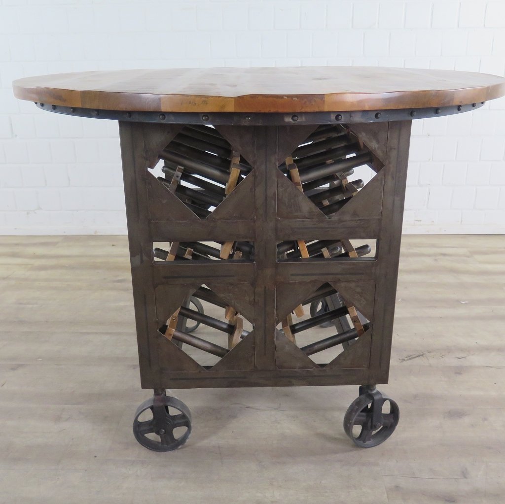 Weinschrank Flaschenregal Mangoholz Ø 1,12 m