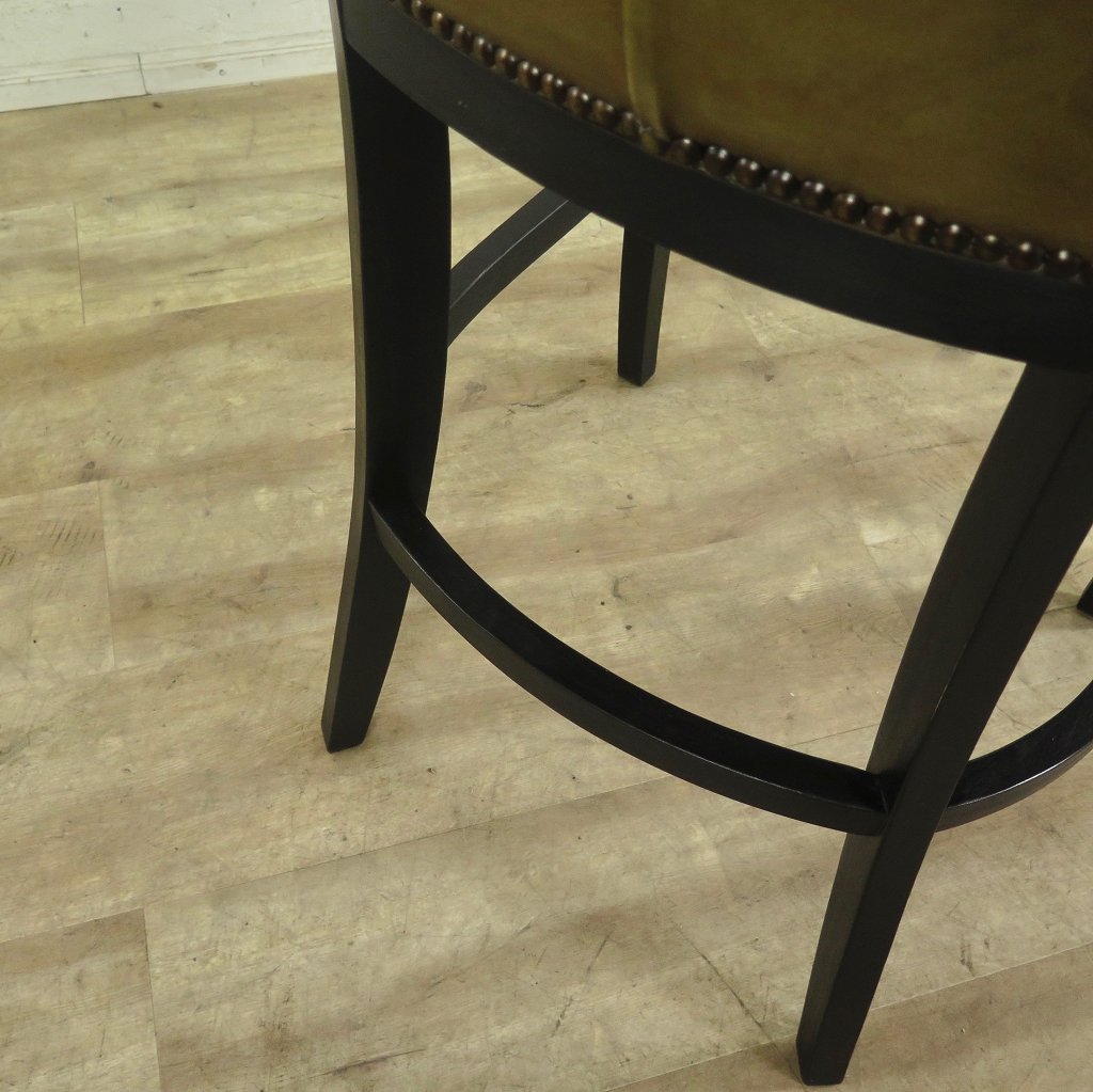 Chesterfield Barhocker Barsessel Leder Oliv-Grün