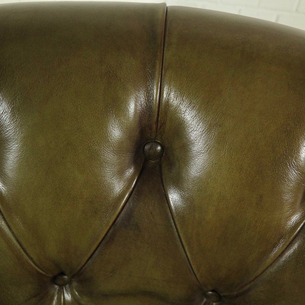 Chesterfield Barhocker Barsessel Leder Oliv-Grün