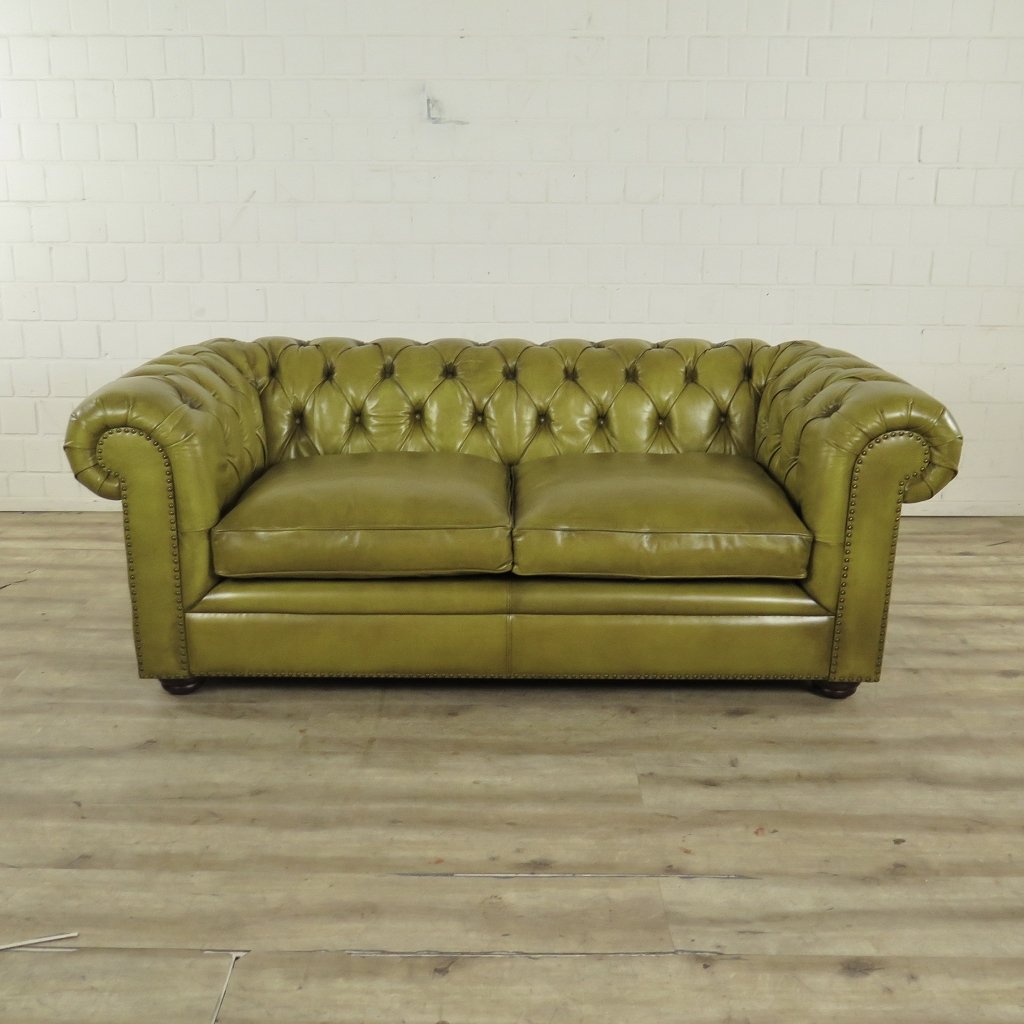 Chesterfield Sofa Couch Leder Lime 1,90 m