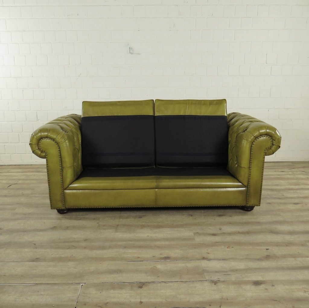 Chesterfield Sofa Couch Leder Lime 1,90 m