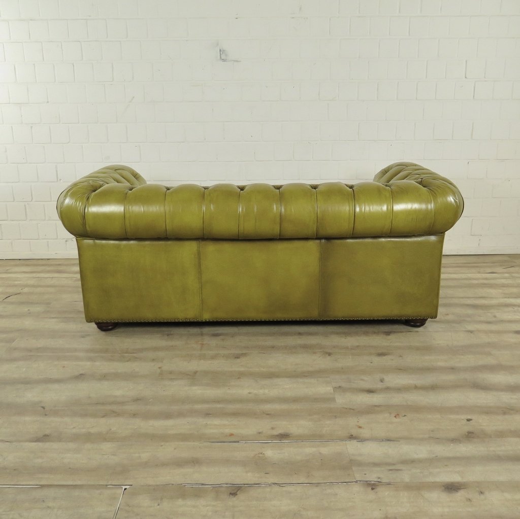 Chesterfield Sofa Couch Leder Lime 1,90 m