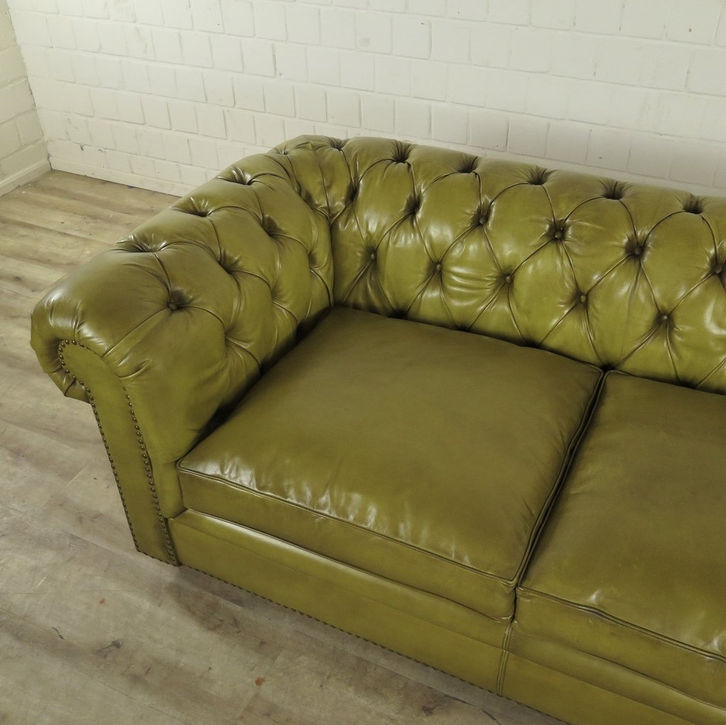 Chesterfield Sofa Couch Leder Lime 1,90 m