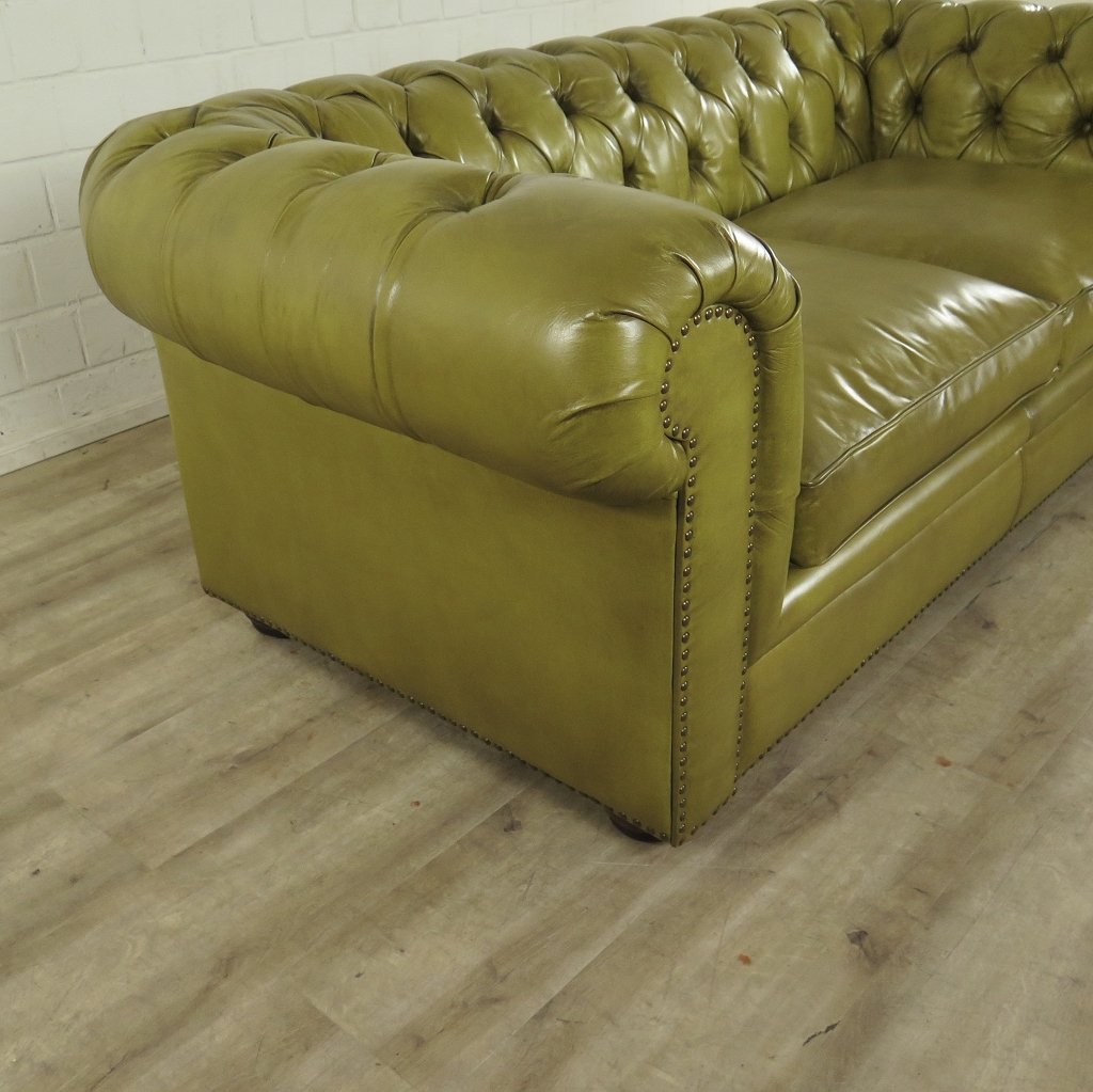 Chesterfield Sofa Couch Leder Lime 1,90 m