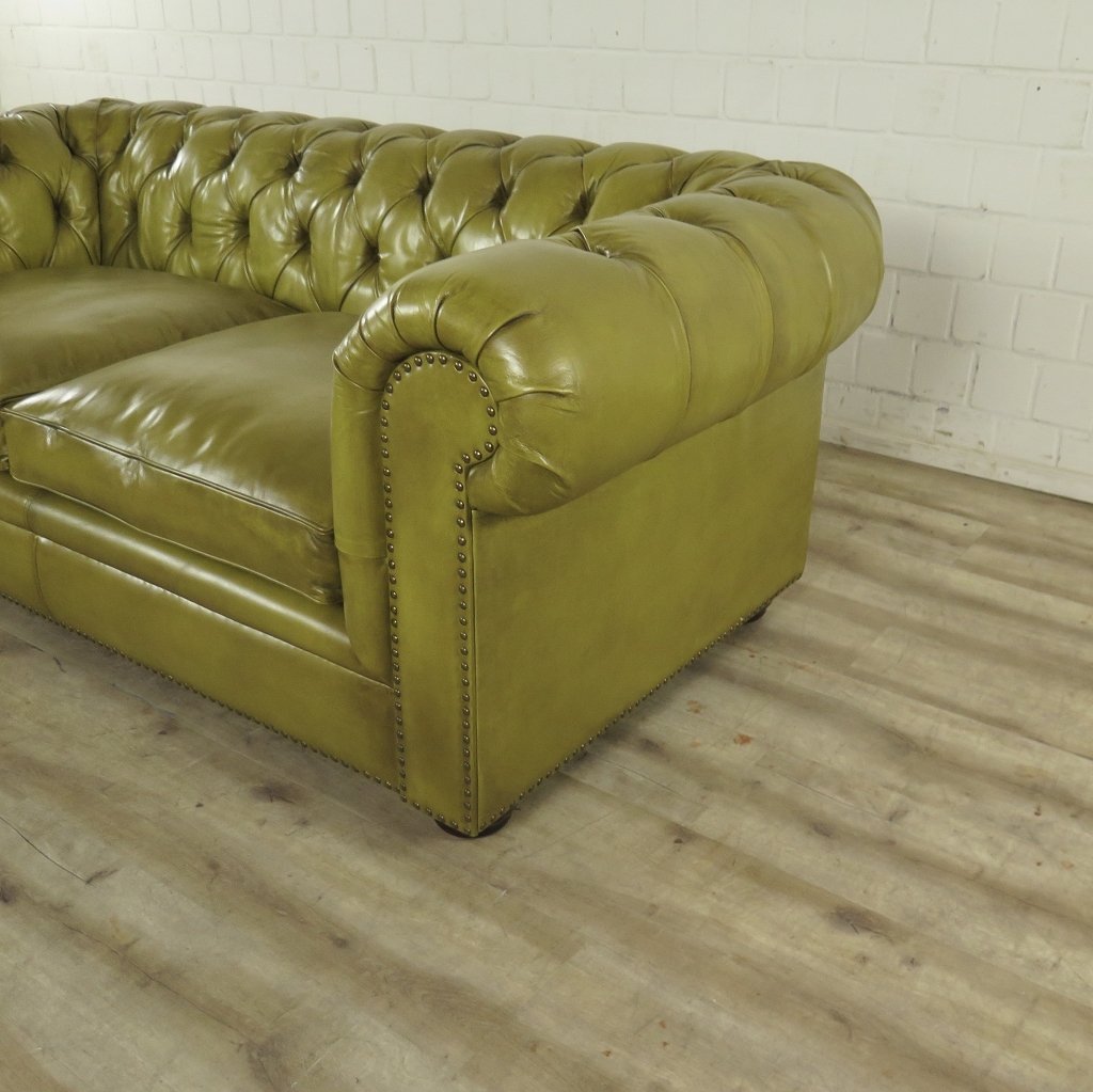 Chesterfield Sofa Couch Leder Lime 1,90 m