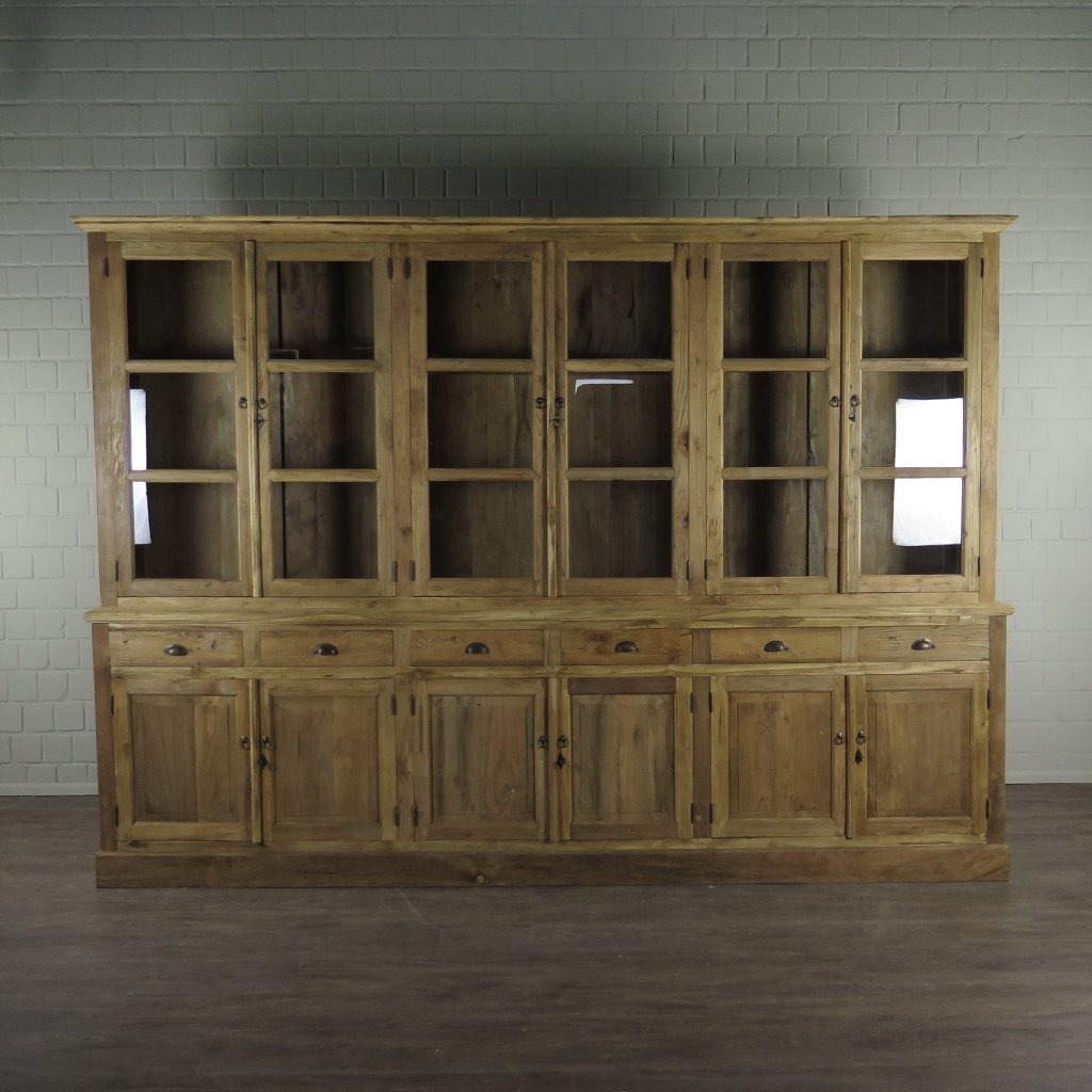 Vitrine Bücherschrank Teakholz 3,10 m