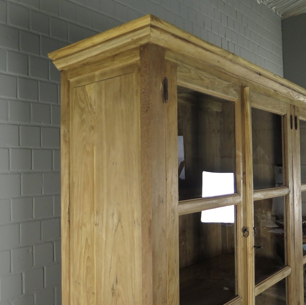 Vitrine Bücherschrank Teakholz 3,10 m