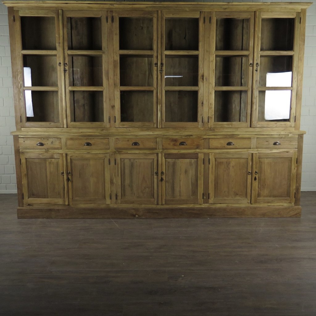 Vitrine Bücherschrank Teakholz 3,10 m