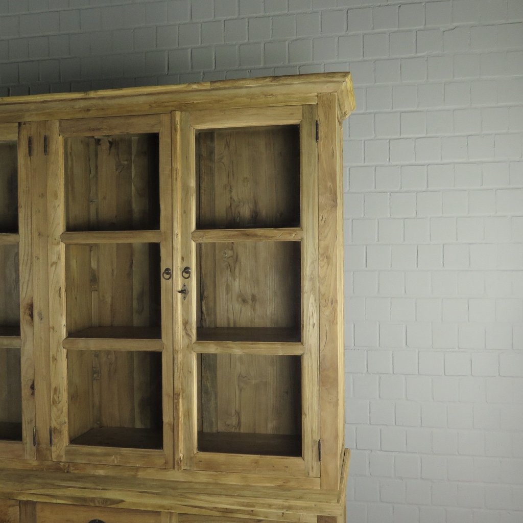 Vitrine Bücherschrank Teakholz 3,10 m