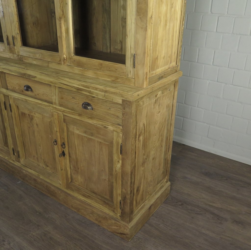 Vitrine Bücherschrank Teakholz 3,10 m