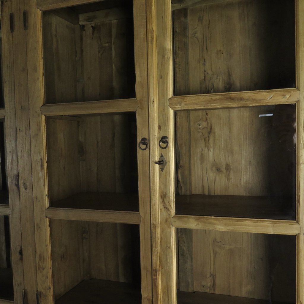 Vitrine Bücherschrank Teakholz 3,10 m