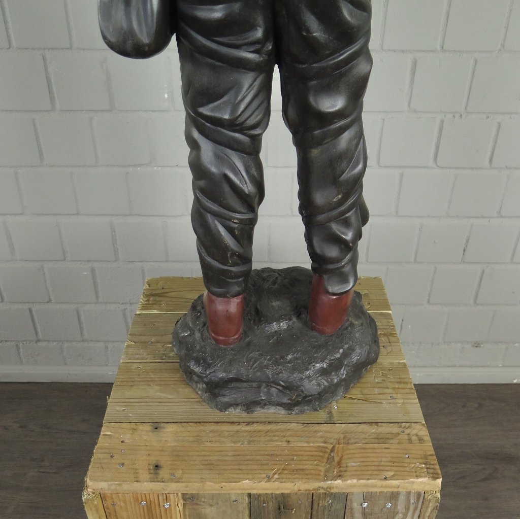 Kerzenständer Kandelaber Skulptur Figur mit Tasche Bronze 1,02 m