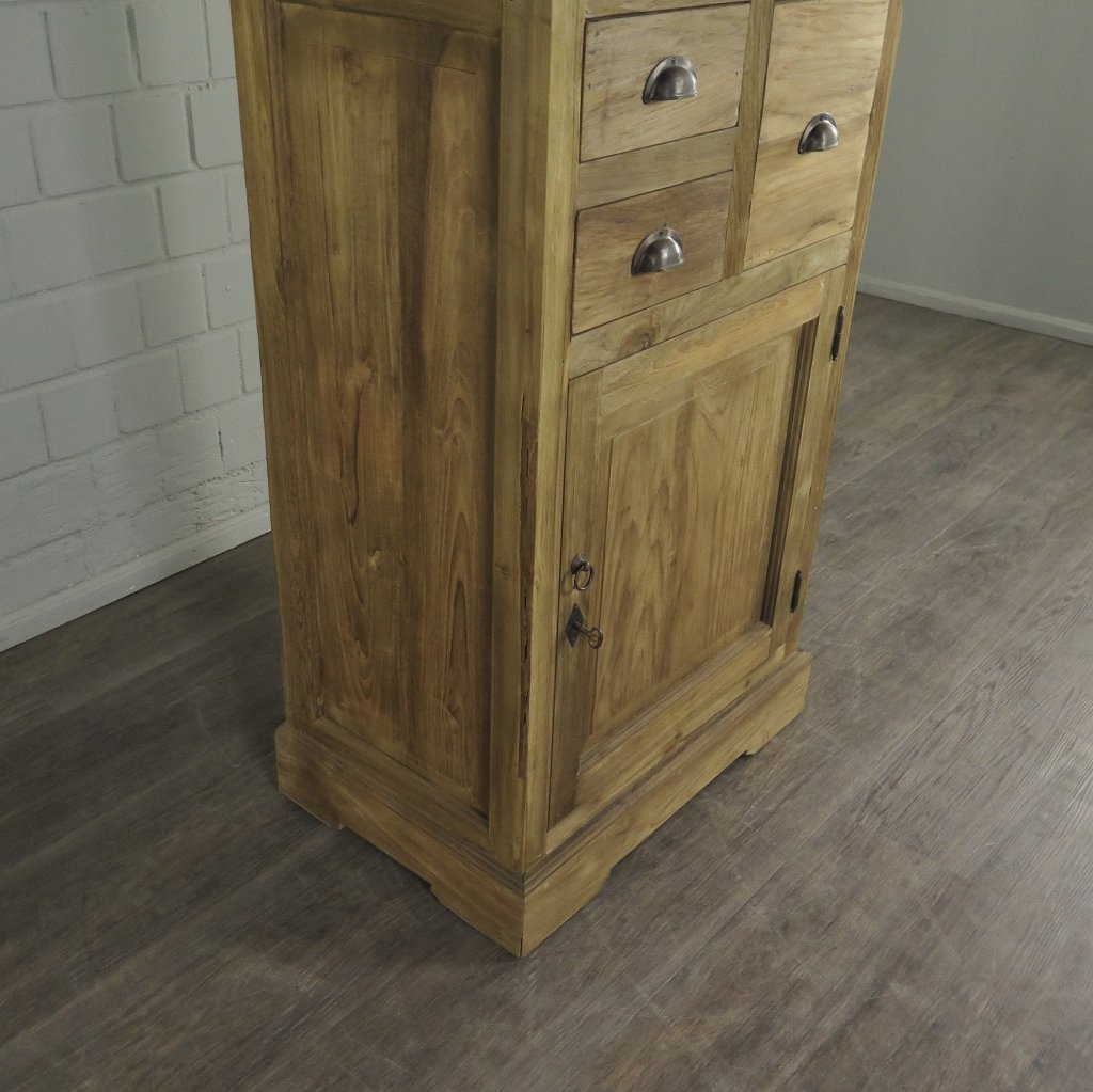 Hochschrank Vitrine Teakholz 0,69 m