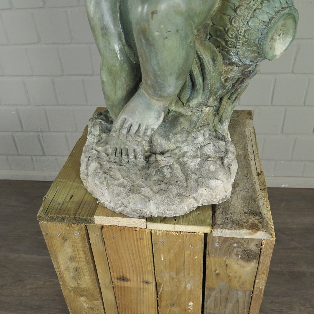 Wasserspeier Wasserspiel Kind mit Vase Bronze 0,90 m