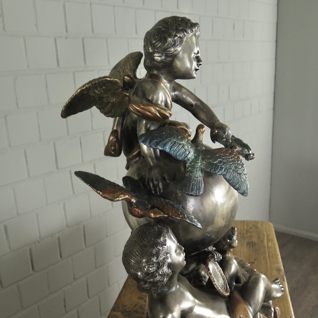 Skulptur Dekoration Putten Bronze 0,64 m