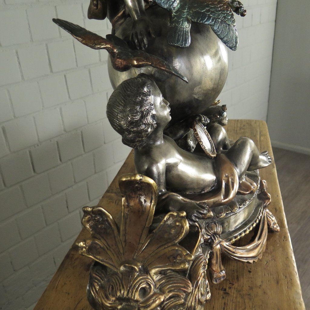 Skulptur Dekoration Putten Bronze 0,64 m
