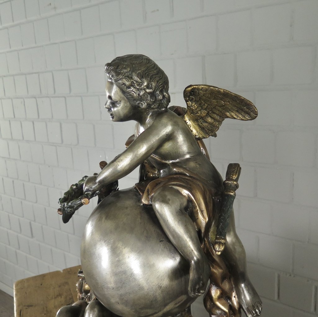Skulptur Dekoration Putten Bronze 0,64 m