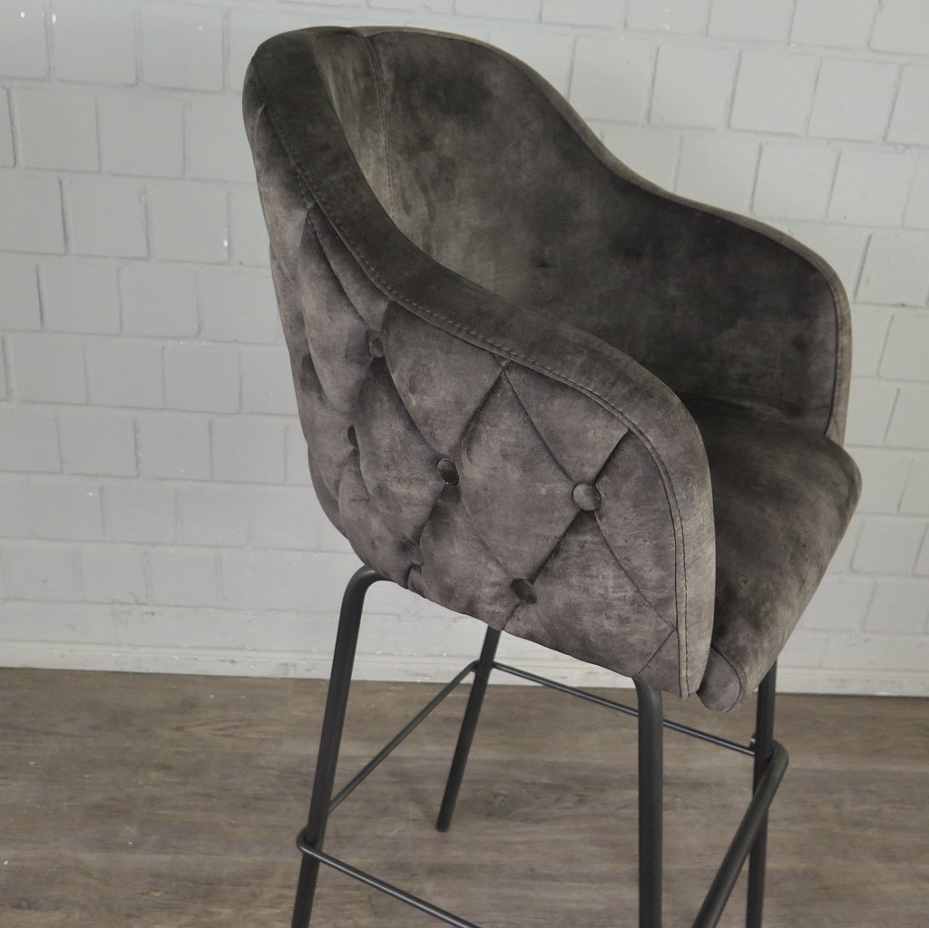 Barhocker Barstuhl Braun Velour