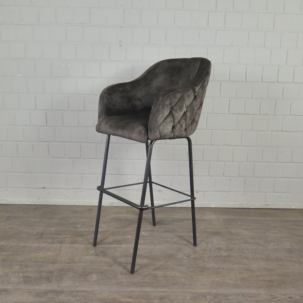 Barhocker Barstuhl Braun Velour