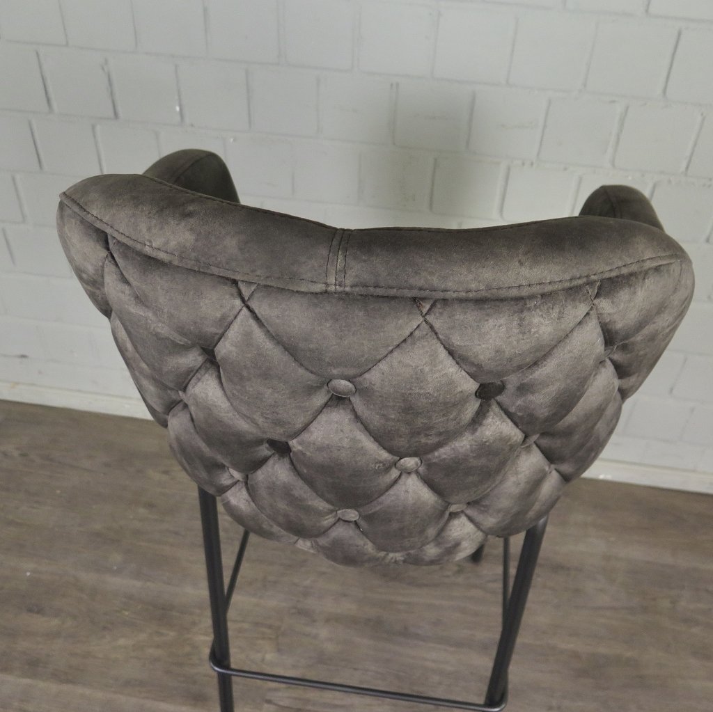 Barhocker Barstuhl Braun Velour