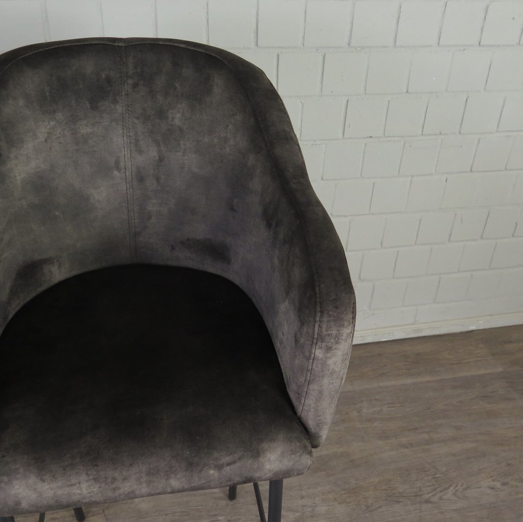 Barhocker Barstuhl Braun Velour
