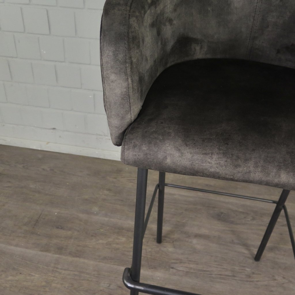 Barhocker Barstuhl Braun Velour