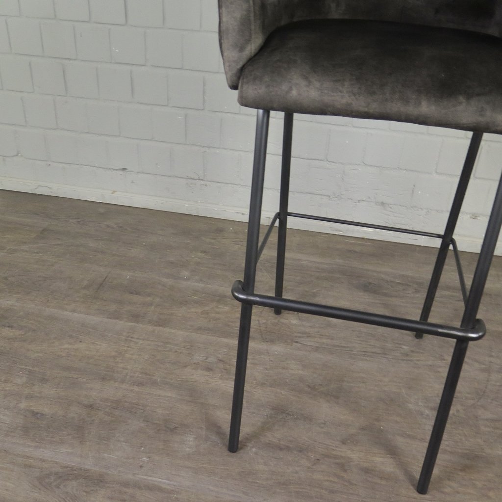 Barhocker Barstuhl Braun Velour
