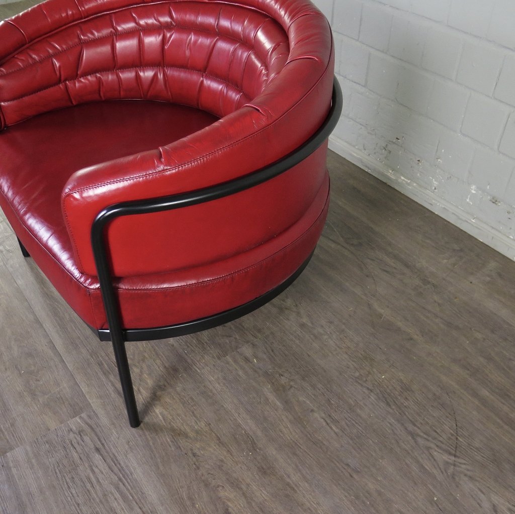 Loungesessel Leder 0,86 m Rot