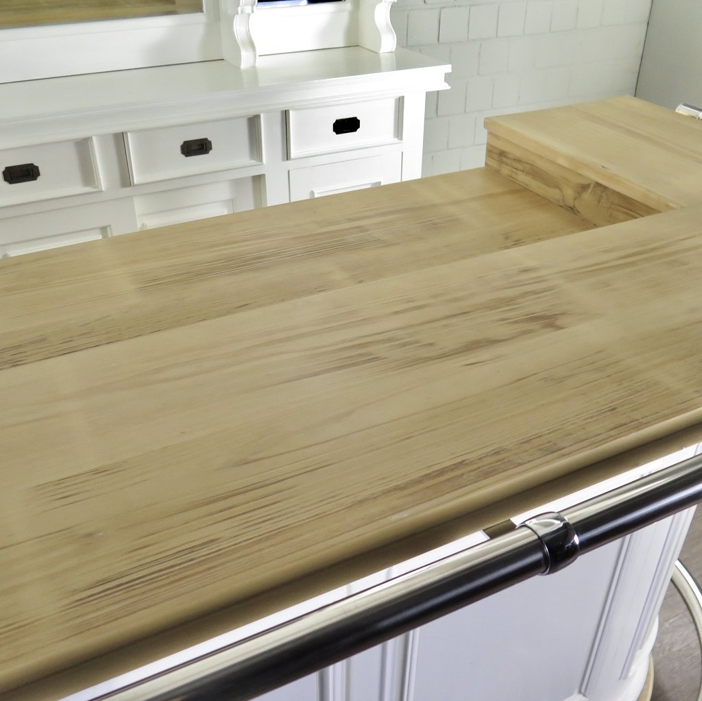 Hausbar Theke Teakholz 2,06 m Weiß