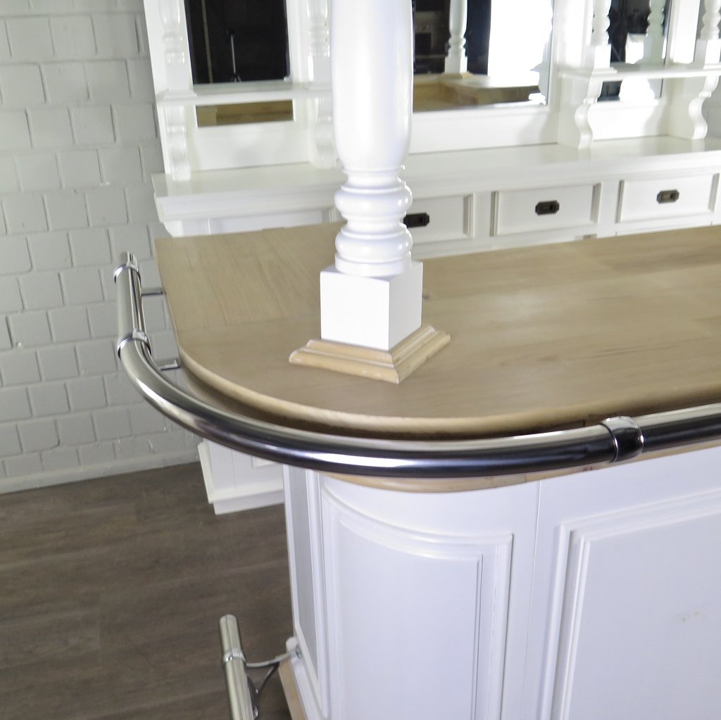 Hausbar Theke Teakholz 2,06 m Weiß