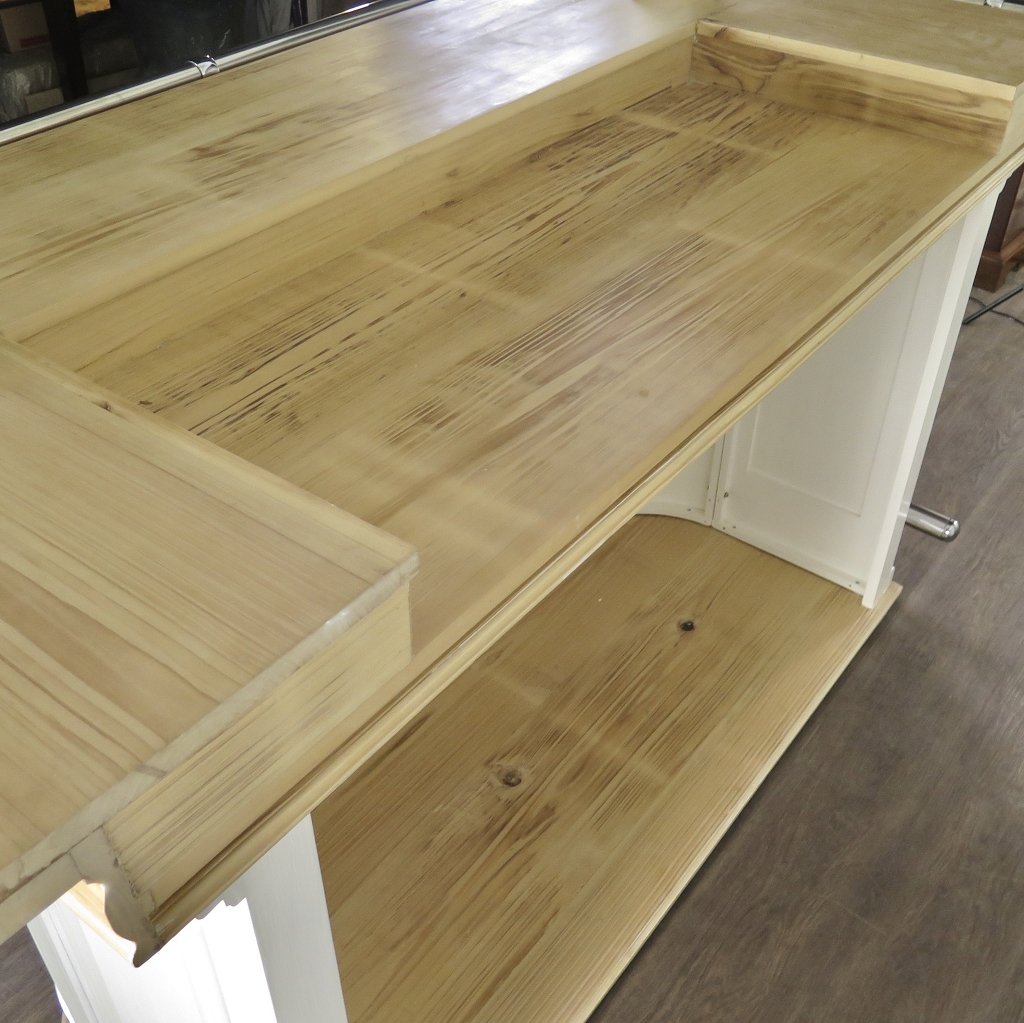 Hausbar Theke Teakholz 2,06 m Weiß